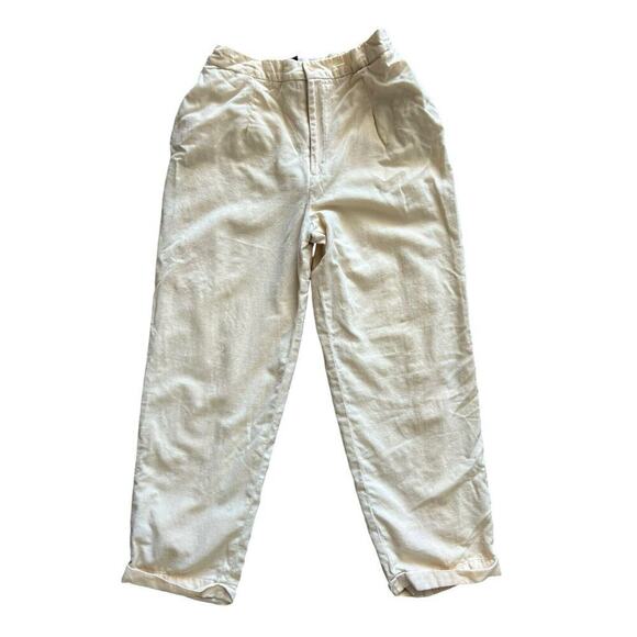 Ralph Lauren Purple Label Wool Trousers Cuffed Size 12 Cream Beige - Picture 2 of 9